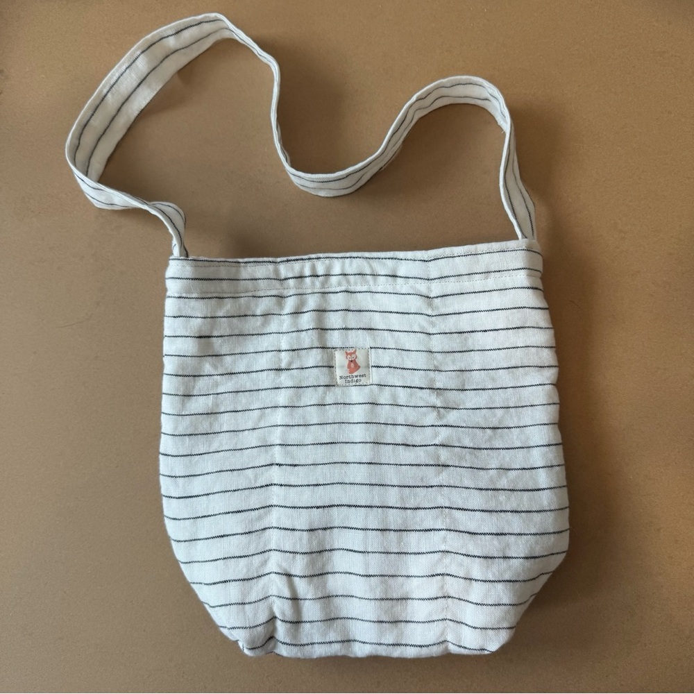 Handmade Quilted Linen Striped Tote